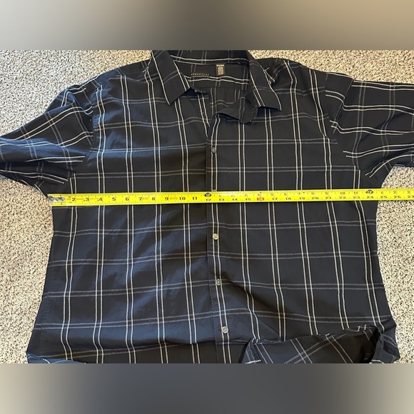 STRUCTURE XXL Navy White Plaid Woven Button Down Shirt R $65 - Picture 6 of 9